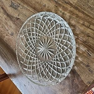 Gorgeous Mid-Century 1950's crystal serving platter / plate